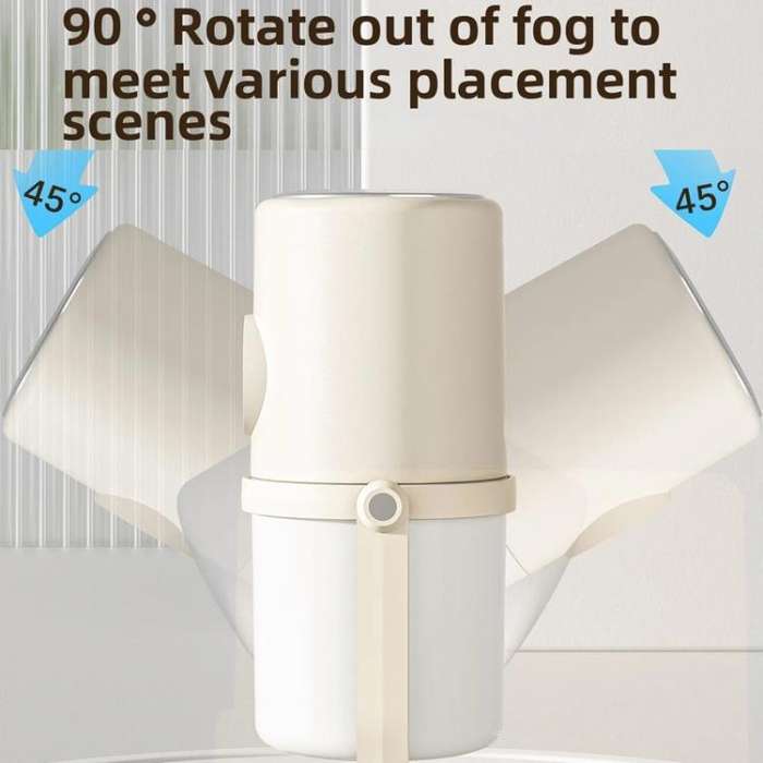 Desktop Dual Port Humidifier Portable Mini Air Purifier With Nightlight, Color: Beige