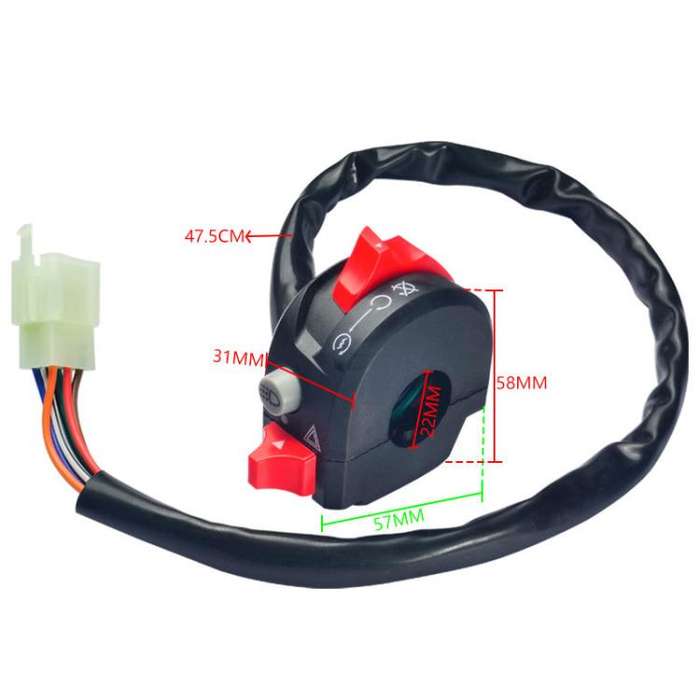 Motorcycle Modification Accessories Handlebar Faucet Start And Stop Double Flash Switch(Black)
