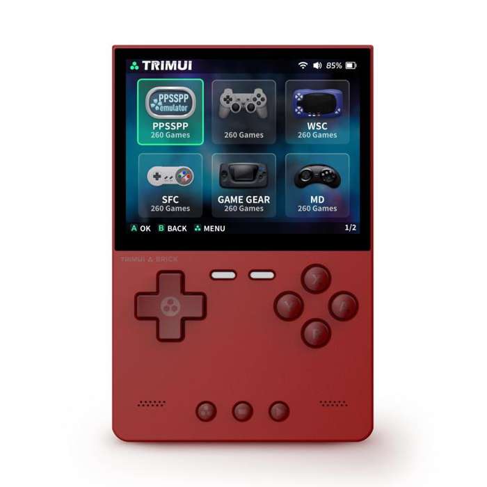 TRIMUI BRICK Open Source Pocket Console Portable Wireless Bluetooth HD Retro Arcade, Size: 256G(Red)