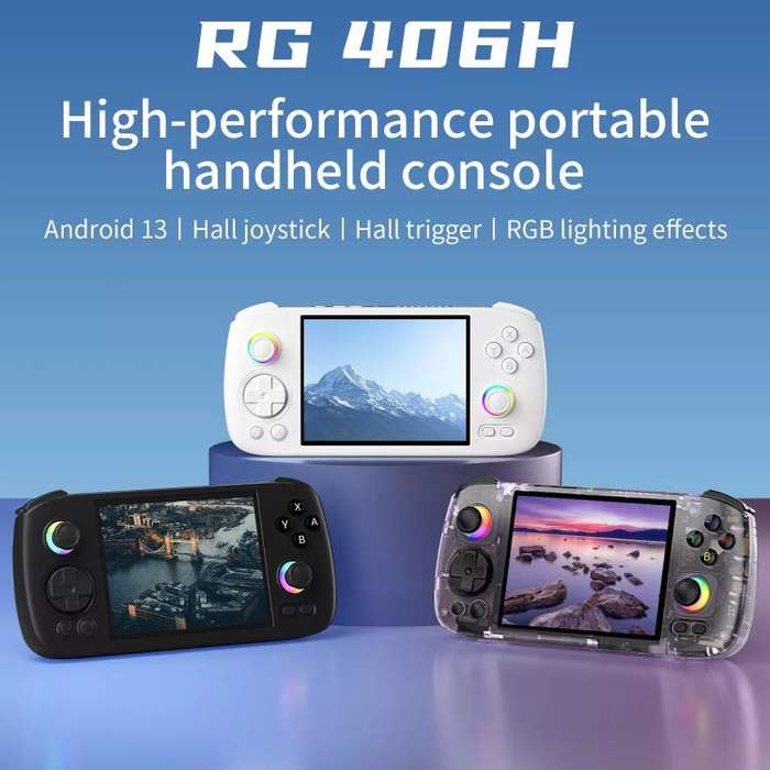 ANBERNIC RG406H Wireless HD Touch Screen Handheld Game Console, Memory: Standard+256G(Black)