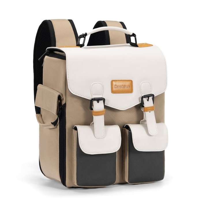 Cwatcun D171 Small Large Capacity DSLR Camera Storage Bag Casual Double Shoulder Load Reducing Br...