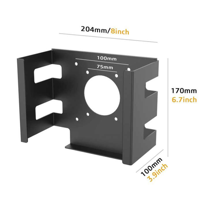 For Mac Studio Under Desk Metal Bracket Cooling Storage Wall Mount Stand(Black)
