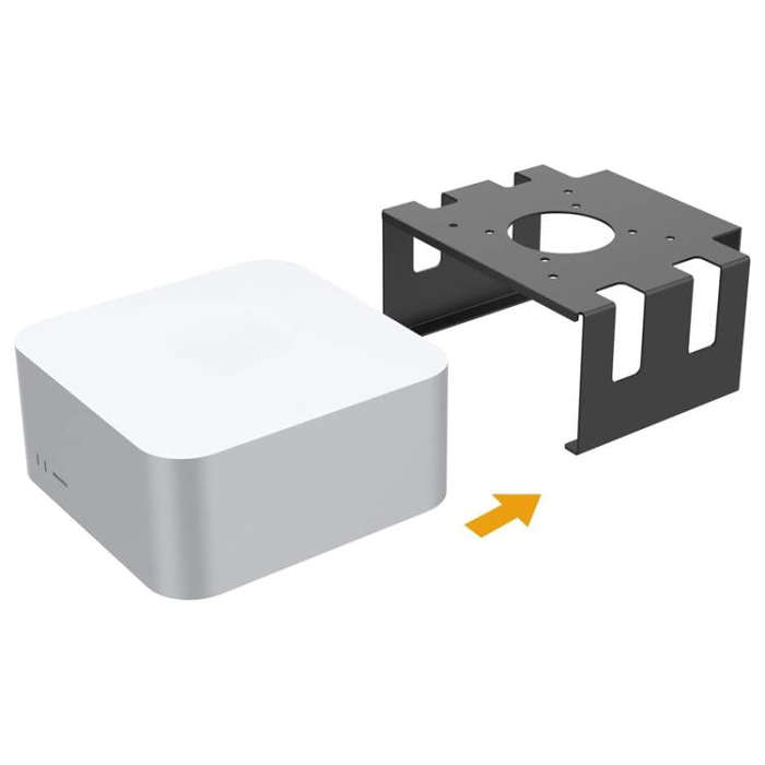 For Mac Studio Under Desk Metal Bracket Cooling Storage Wall Mount Stand(Black)