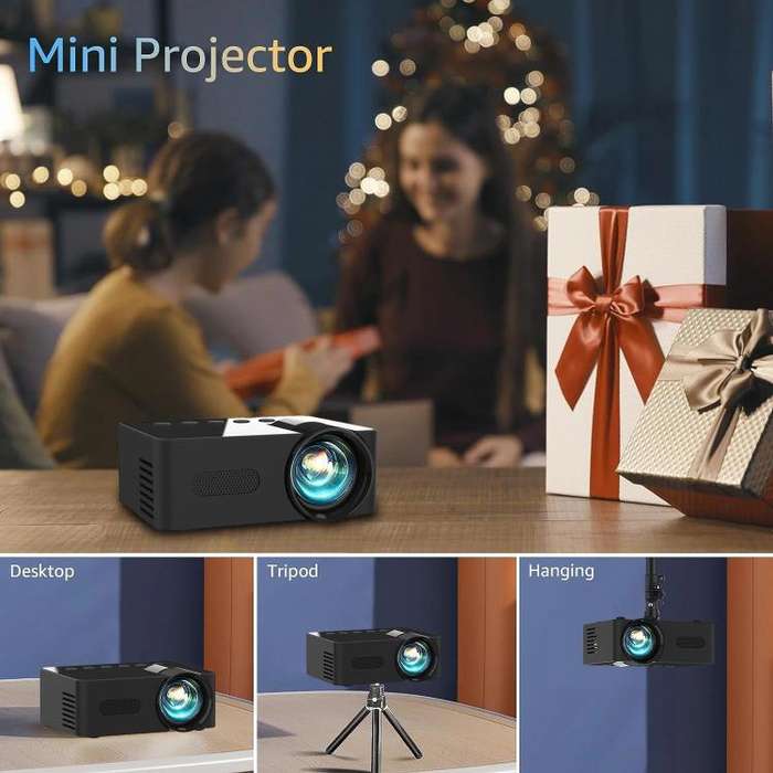 YT100 Suppor 1080P Mini Portable Projector WiFi Wireless Mirroring For IOS Android Smartphone(White)