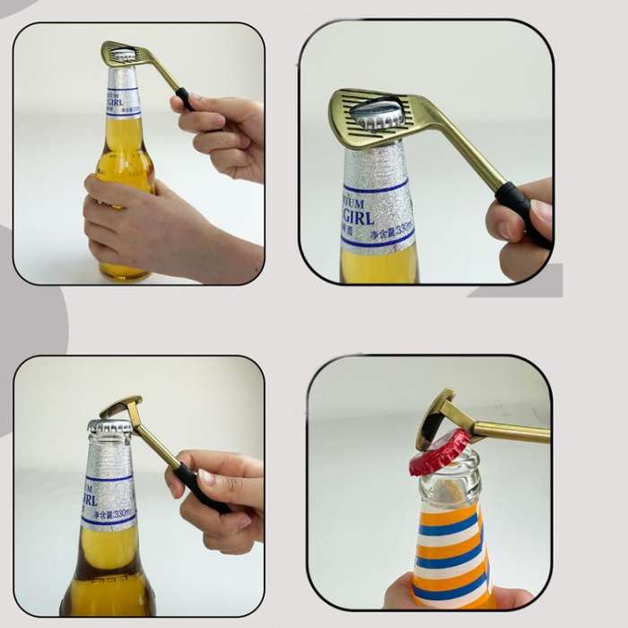 Golf Putter Shape Bottle Opener Zinc Alloy Beer Wine Can Opener, Spec: Gold A Type