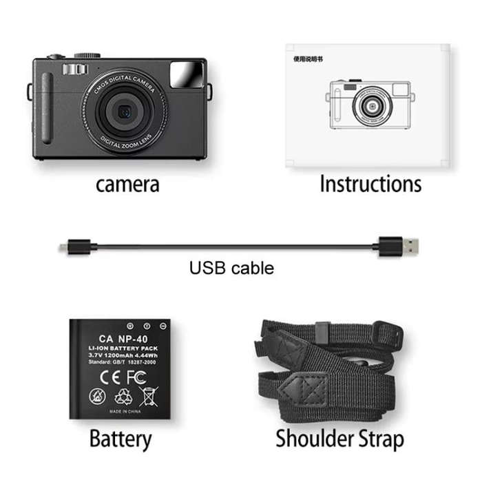 AMKOV CD-R1 24MP HD Pixel Shooting Student Camera 1080P Video Recording CCD Photo Video HD Camera...