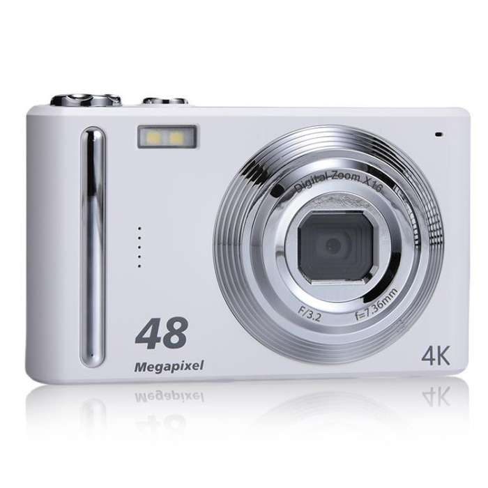 DC03H 2.4-Inch 16X Digital Zoom Electronic Image Stabilization 4K HD Digital Camera(White)
