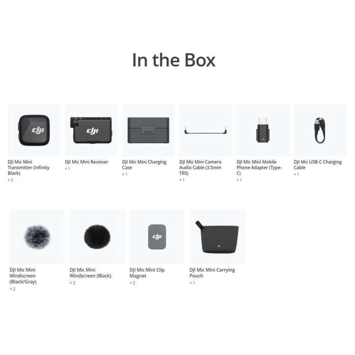 Original DJI Mic Mini (2 TX + 1 RX + Charging Case)