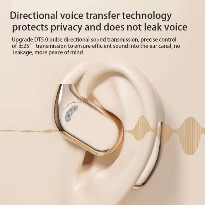 M76 Intelligent AI Translation On-Ear Digital Display Bluetooth Earphone(Skin Color)