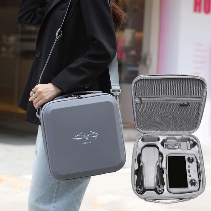 For DJI Air 3 / RC2 / RC-N2 BKANO A3-009 Crossbody Bag Suitcase(Gray)
