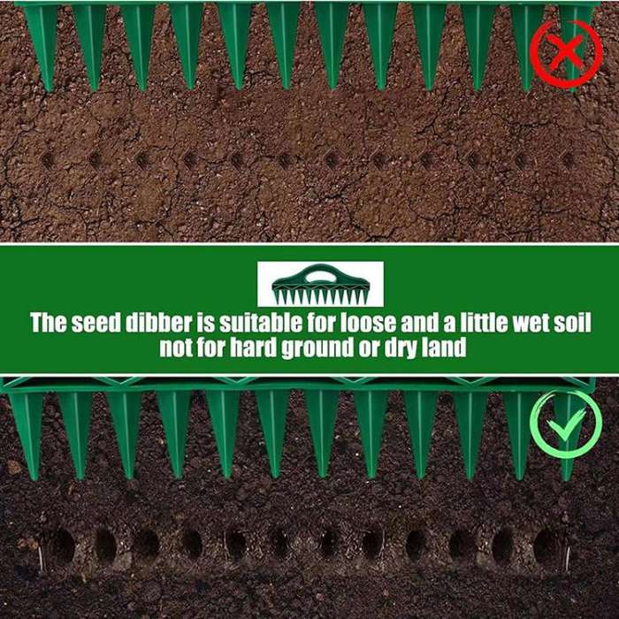 Seed Punch Soil Quick Punch Gardening Seed Spacing Tool Vegetable Plant Sowing Tool(Green)