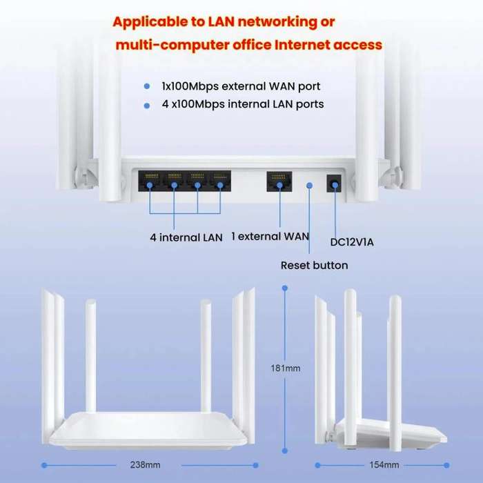 Urant 300Mbps Wireless Router Supports AP Broadband Dial-up With 6x5dB Antenna EU Plug
