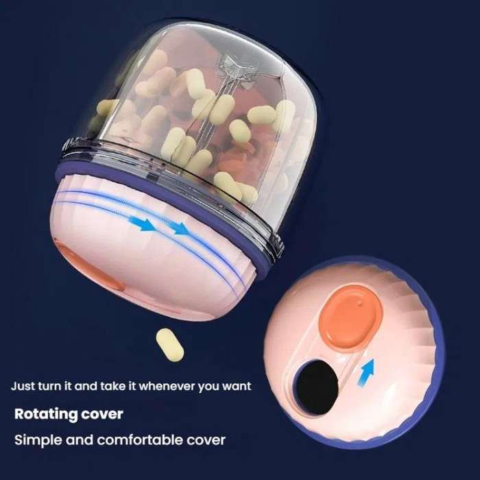 Portable Pill Box Sealed Waterproof Pill Dispenser Drugs Medicine Organizer Dispenser Box, Color:...