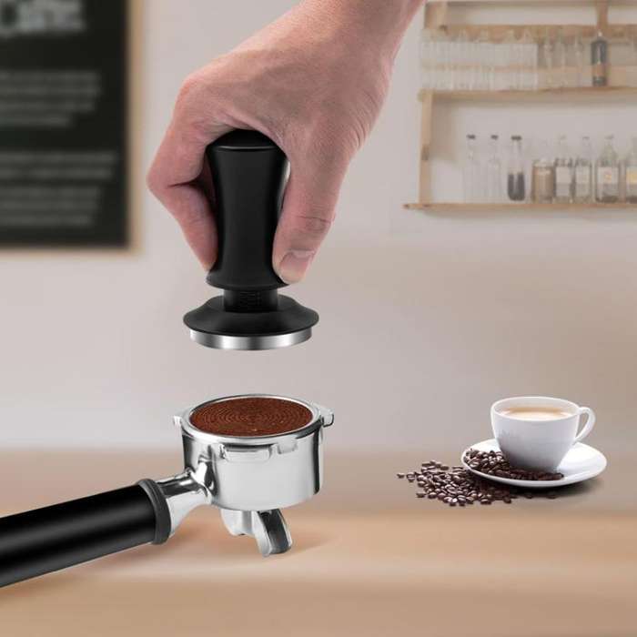 Scale Horizontal Constant Pressure Coffee Grinder Stretching Powder Press Hammer, Style: Silver B...