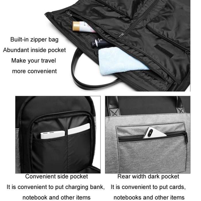 Ozuko 20 Inch Travel Business Foldable Waterproof Handbag(Dark Gray)