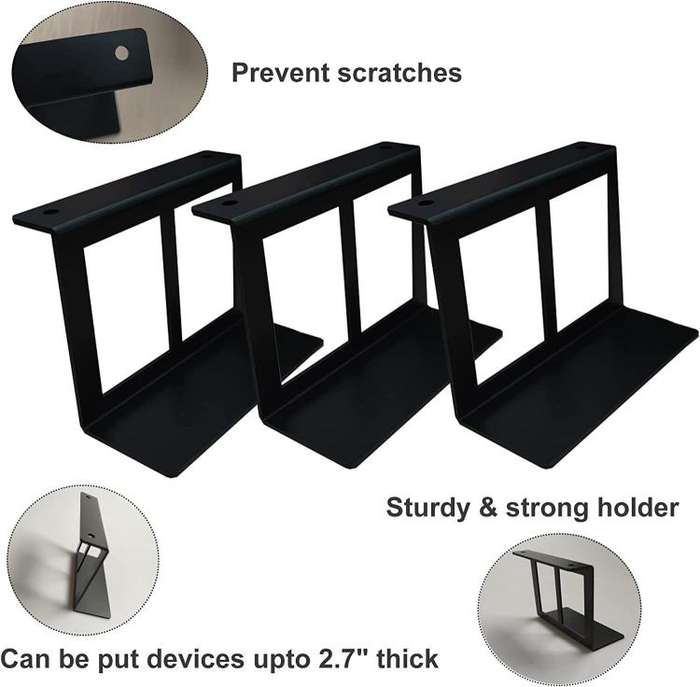 Under Desk Laptop Tablet Mini PC Storage Stand Metal Invisible Tray Rack, Height: 4.8cm