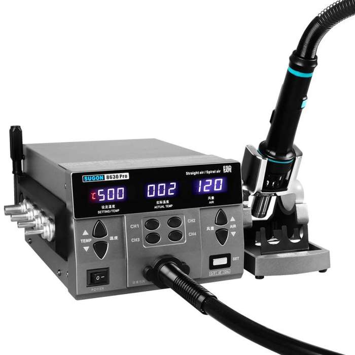 SUGON 8630 Pro Large Wind Power Cell Phone Repair CPU Digital Display Hot Air Soldering Station E...