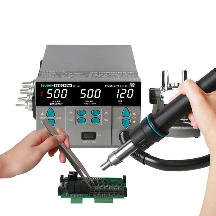 SUGON 8610DX-Pro 1000W Digital Display Hot Air Welding Station Cell Phone Repair Welding US Plug