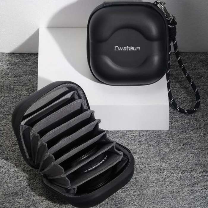 Cwatcun D164 Small Filter Organizer Camera Lens Digital Protection Bag(Black)