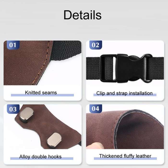 Car Sports Seats With One-Piece Headrests Furring Storage Metal Hooks(Black)