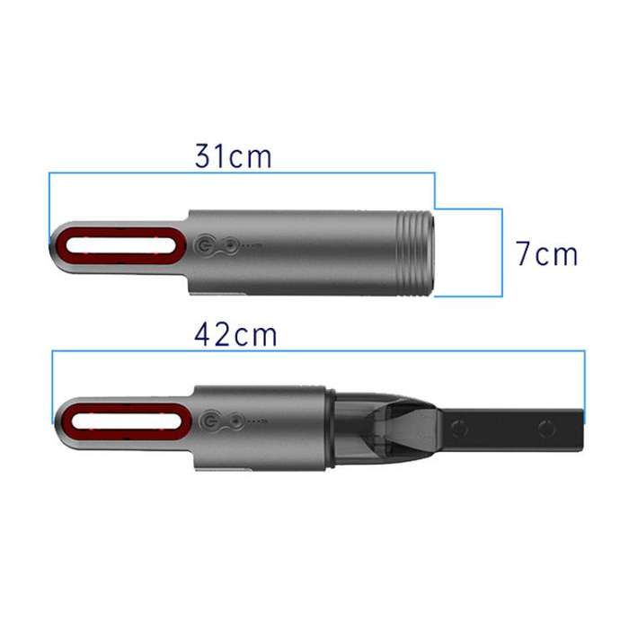 V8 Car Mini Portable Powerful Suction LED Flashing Warning Light Outdoor Lighting Vacuum Cleaner