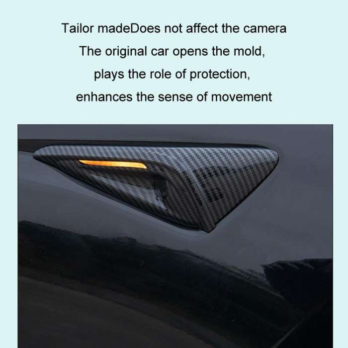 For Tesla 2024 Model 3 Fenders Side Labels Camera Cover Stickers, Color: Frosted Matt Black