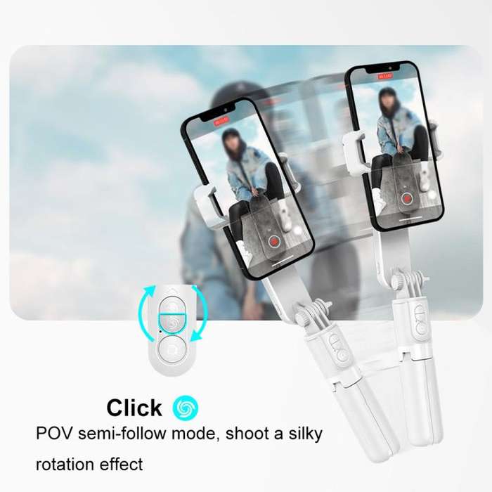 L09 Mini Handheld Folding Anti-shake Stabilizer Bluetooth Beauty Fill Light Selfie Stick(Black)