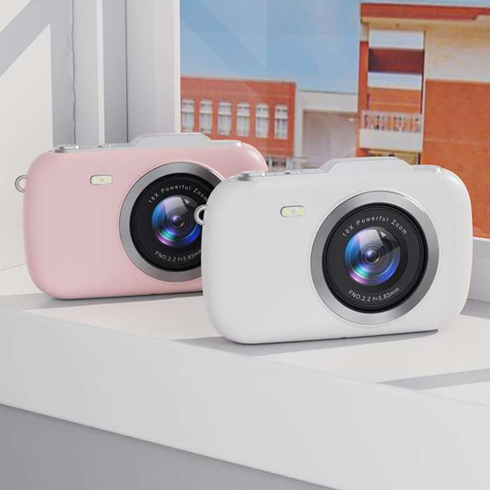 G7-A 2.8-inch 18X Digital Zoom 4K HD Beauty Digital Camera(White + OTG)