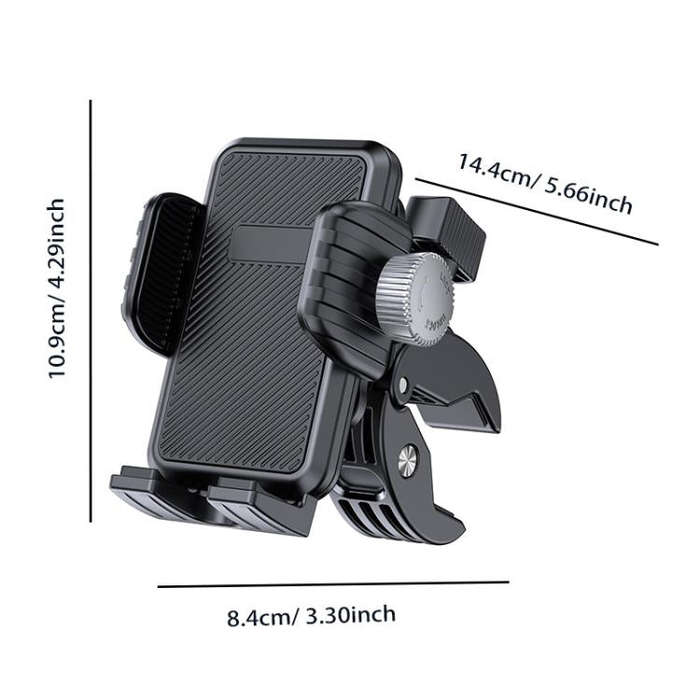 Bicycle Motorcycle Shock Absorption Mobile Phone Holder Gravity Navigation Mount(Black)