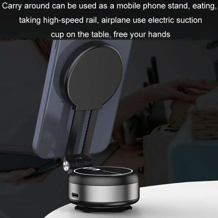 Car Navigation Eectric Vacuum Magnetic Suction Cup Multifunctional Bracket(Silver)