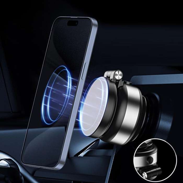 Car Navigation Eectric Vacuum Magnetic Suction Cup Multifunctional Bracket(Silver)