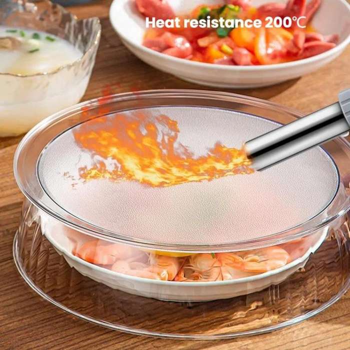 Microwave Food Heating Splashproof Cover Food Grade PC Household High Temperature Resistant Bowl ...
