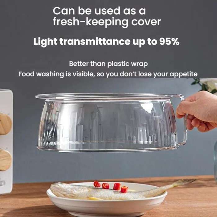 Microwave Food Heating Splashproof Cover Food Grade PC Household High Temperature Resistant Bowl ...