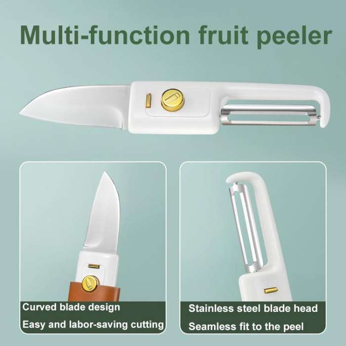 2-in-1 Household Double-headed Multifunctional Portable Fruit Knife Peeler(Orange)