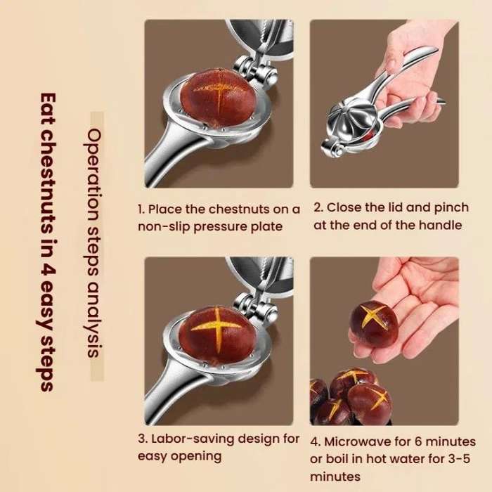 Aluminum Alloy Chestnut Clip Multifunctional Chestnut Opener Multi-purpose Walnut Clip Nut Shelle...