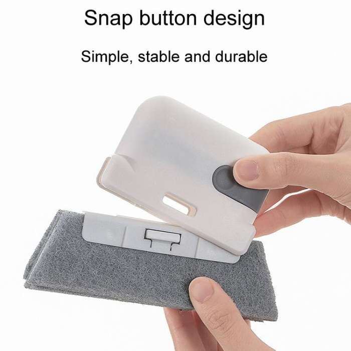 2pcs Household Multifunctional Handheld Window Crevice Brush 2 In 1 Groove Cleaning Tool(Gray)