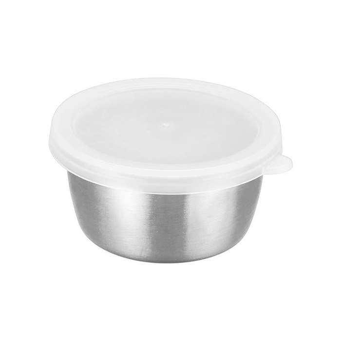 40ml 304 Stainless Steel Sauce Cup With Plastic Lid Sealed Leak-Proof Dipping Dish Seasoning Dish