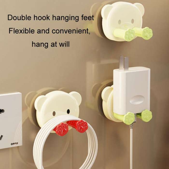 Suction Cup Plug Hook Hole-free Power Cord Wall Fixer Data Cable Storage Organizer(Transparent)