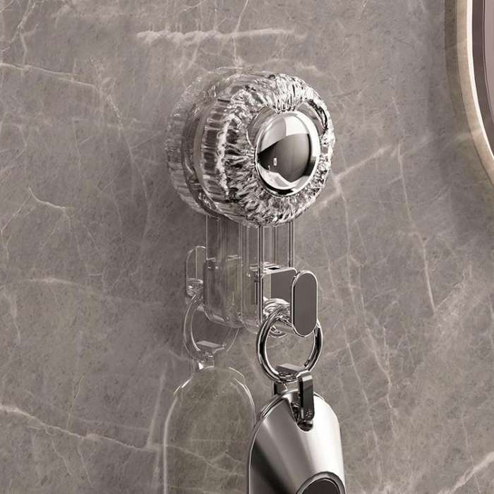 Rotary Suction Cup Hook Strong Vacuum Sticky Hook Traceless Household Multifunctional Holder(Tran...