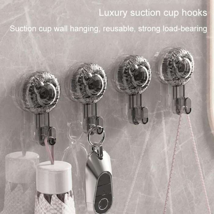 Rotary Suction Cup Hook Strong Vacuum Sticky Hook Traceless Household Multifunctional Holder(Tran...