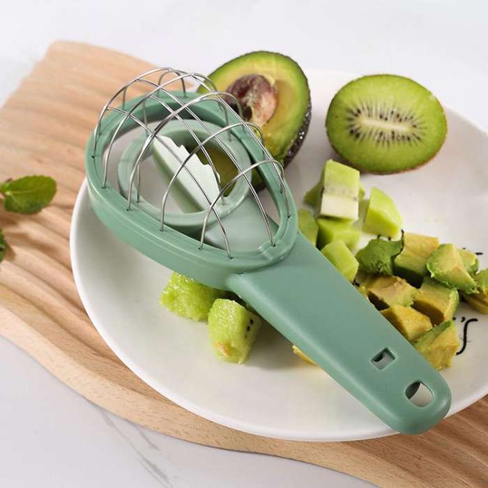 Multifunctional 3 In 1 Avocado Slicer Kitchen Household Fruit Cutter(Blue)