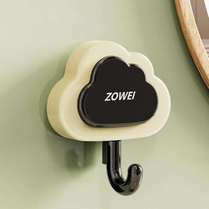 Suction Cup Press Clouds Hook No Punch Bathroom Kitchen Household Multifunctional Hook(Cream Black)