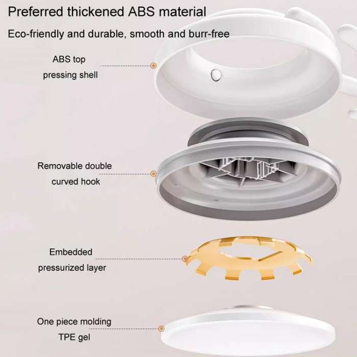 Suction Cup Hook No Hole Bathroom Strong Load-bearing Swivel Wall Behind Door No Trace Sticky Wal...