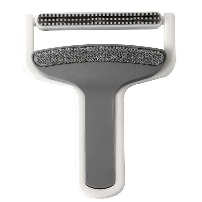 Household Clothes Scraper Portable Multifunctional Hair Removal Brush(White Gray)