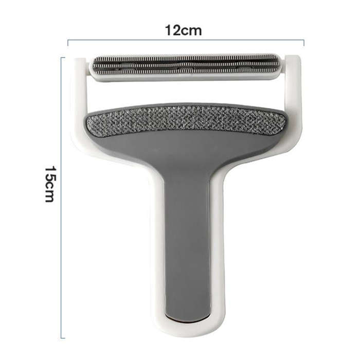 Household Clothes Scraper Portable Multifunctional Hair Removal Brush(White Gray)