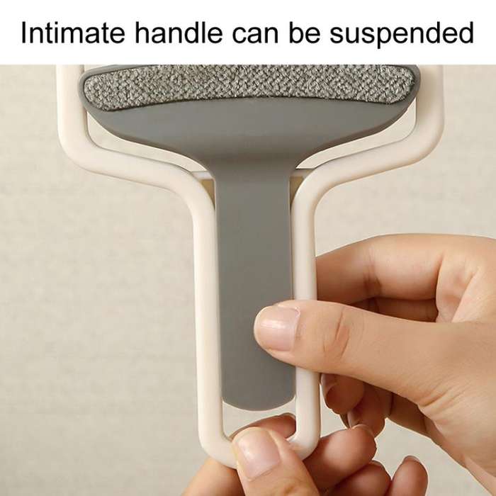 Household Clothes Scraper Portable Multifunctional Hair Removal Brush(White Gray)