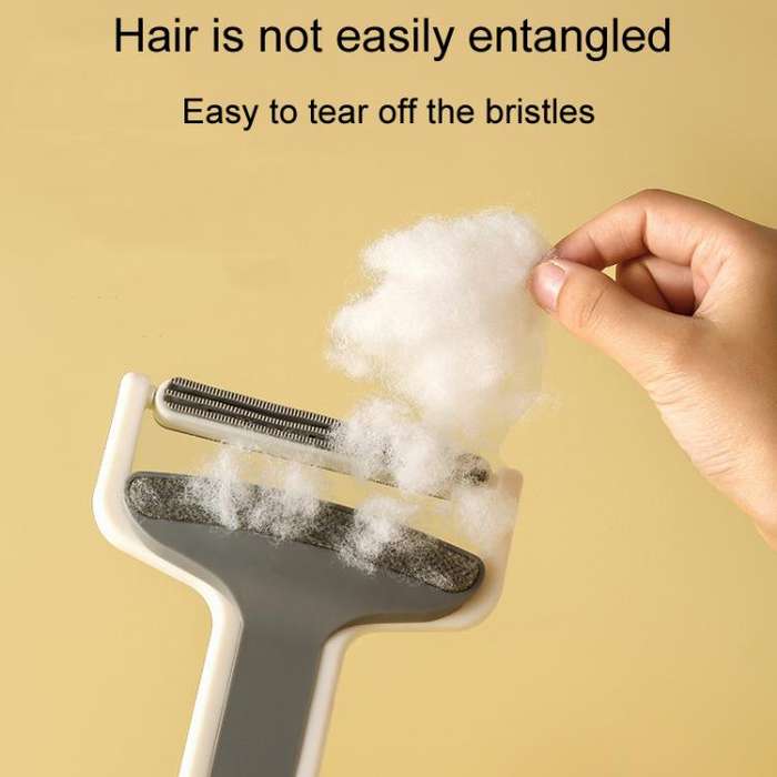 Household Clothes Scraper Portable Multifunctional Hair Removal Brush(White Gray)