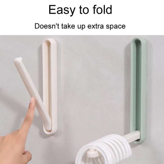 Balcony Household No-Punch Foldable Clothes Rack Clip Organizer(Green)