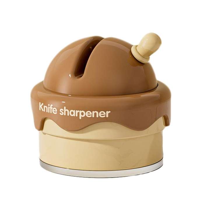 Suction Cup Knife Sharpener Home Kitchen Sharpening Knife Scissors Tool Quick Sharpener(Chocolate)
