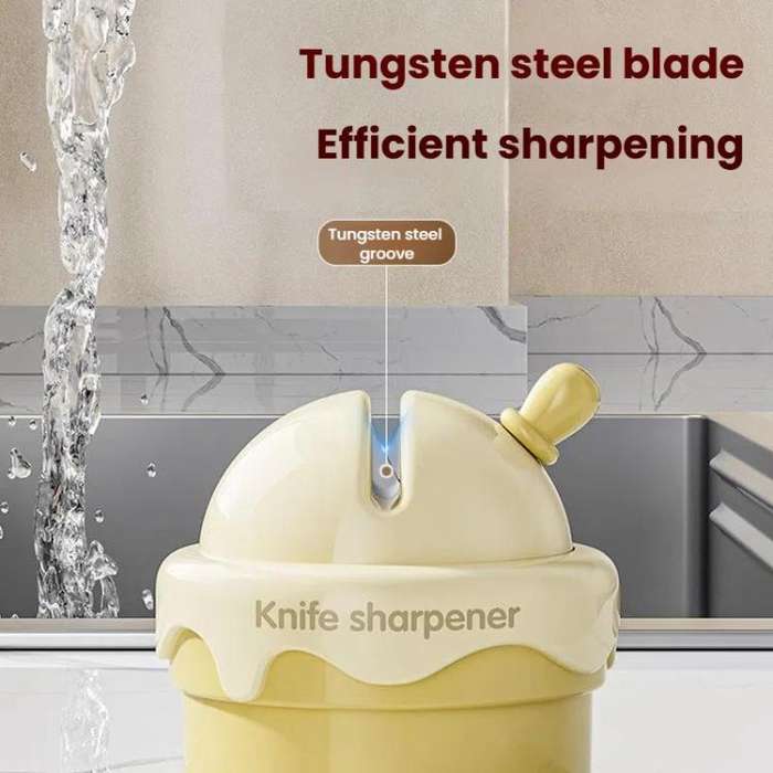 Suction Cup Knife Sharpener Home Kitchen Sharpening Knife Scissors Tool Quick Sharpener(Chocolate)